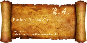 Medek Arikán névjegykártya